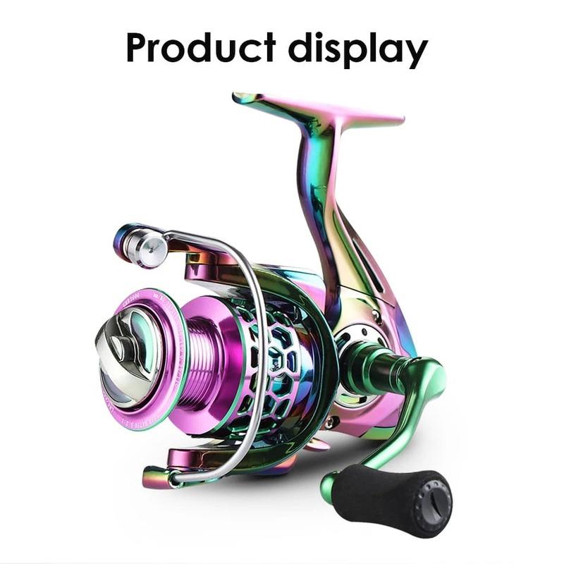 New Colored Metal Electroplated Spinning Reel Ultra-light Maximum Resistance 12 Kg Sea Fishing Spinning Reel Suitable for Seawater and Freshwater