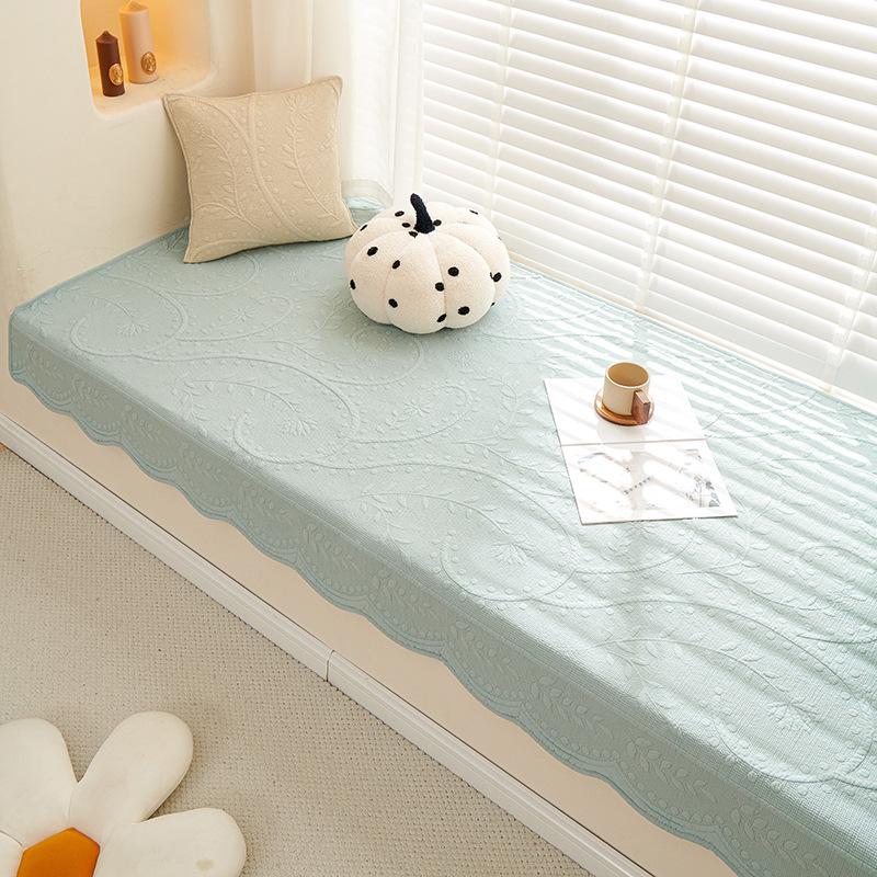 French Retro Pure Cotton Fabric Bay Window Mat Bedroom Balcony Window Sill Card Seat Non-Slip Mat Tatami Mat Sofa Cushion