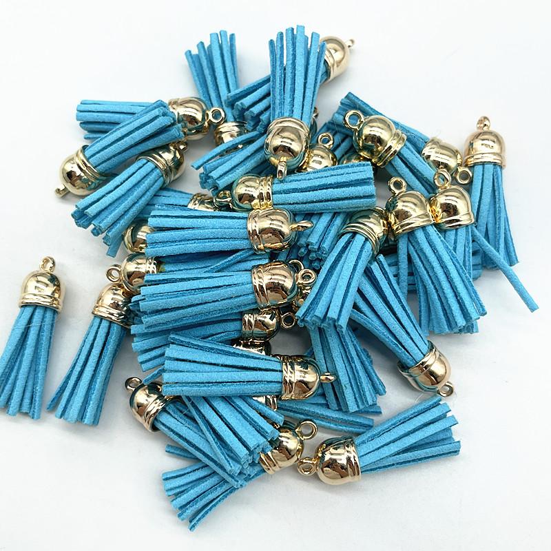 New 10pcs 38mm Vintage Leather Tassels DIY Keychain Cellphone Straps Pendant Tassels for Jewelry Earrings Findings Accessories