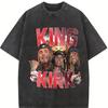 Król Kirk Retro Portret Vintage Spłowiały Hip Hop Unisex Koszulka