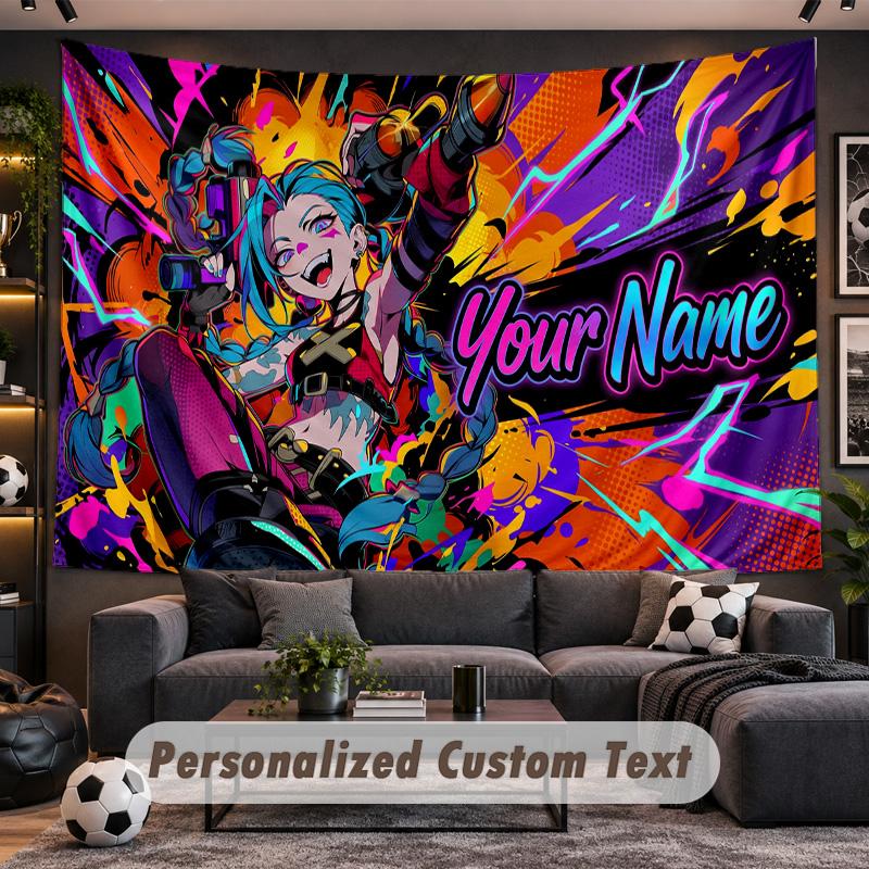 Arcane Personalized Tapestry Support Custom Name, Wall Art Home Decoration