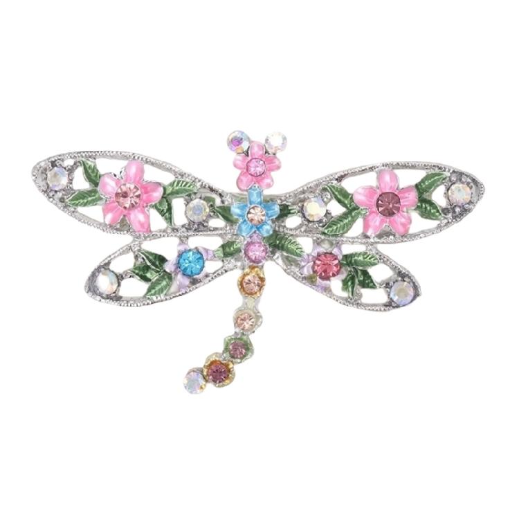 

Artistically Designed Dragonflies Brooch Featuring Colorful Enamel Finish Intricate Detailing for Women Accessories серебряный
