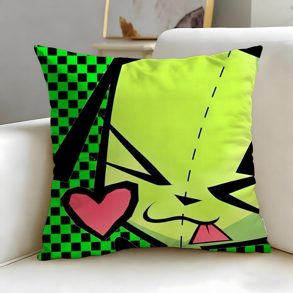 Classic Animated Series Invader Zim Cushion Cover Soft & Easy-Wash Pillow Case – Versatile for Couch, Bed, Travel and Office