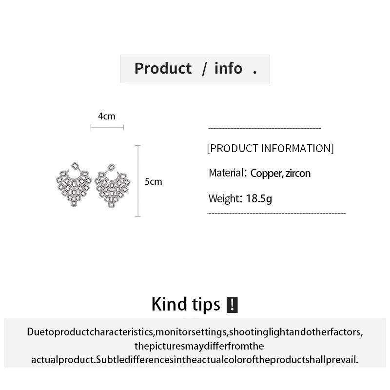 Silver Needle Luxury Zircon Square Stud Earrings - Elegant & Fashionable Design for Women