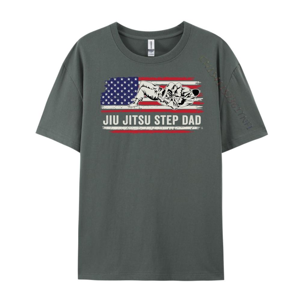 Jiu Jitsu Mma Or Bjj Usa Flag Art Step Dad Grahpic Tee Shirt Short Sleeve Tee Outdoor