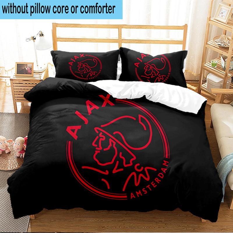 Kühner Ajax Amsterdam Spirit 3-teiliges Bettwäsche-Set mit Aufdruck, Enthält einen Bettbezug und zwei Kissenbezüge für Schlafzimmer, Studentenwohnheim, Geeignet für alle Jahreszeiten