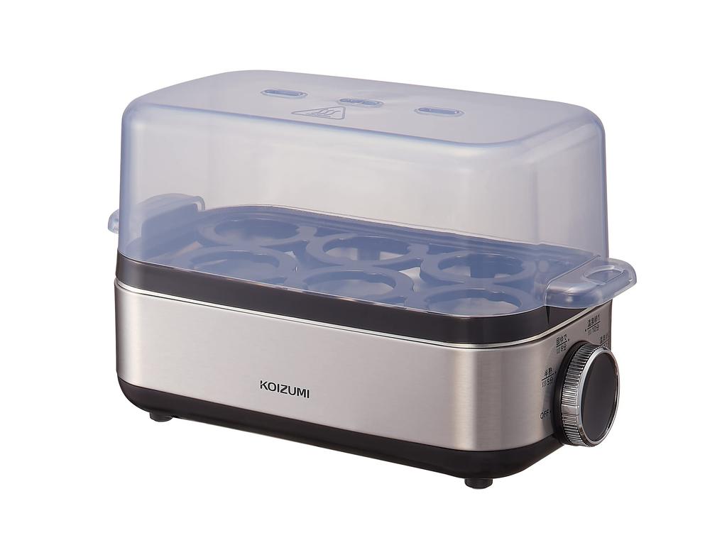 Koizumi Egg Steamer Plus Boiled Egg Cooker Hot Spring Egg Cooker Steamer Steamed Vegetables Silver KES-0401/S