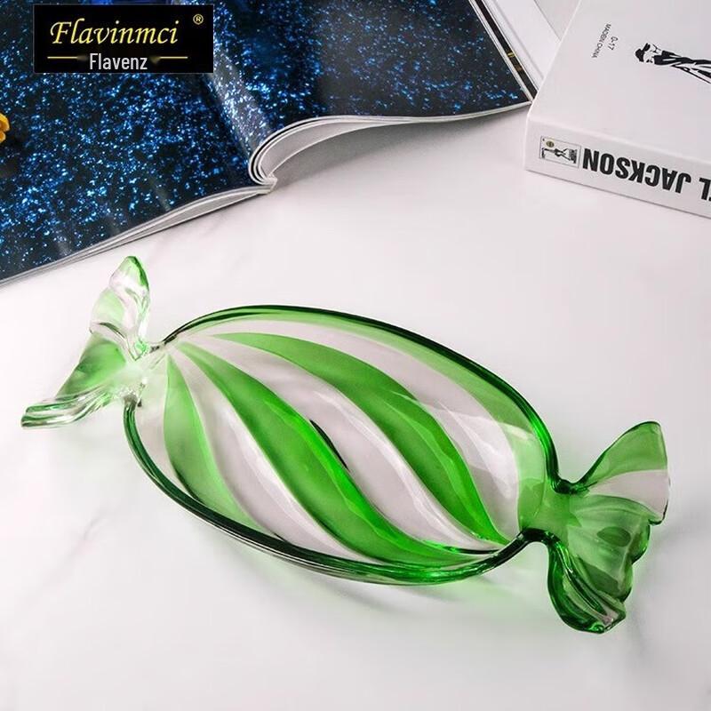 Flevincy European Style Crystal Glass Fruit and Snack Plate