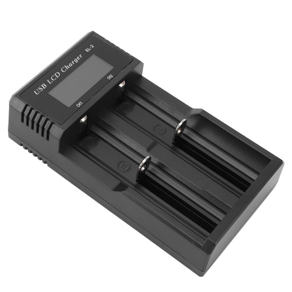 Battery Charger 2 Bay LCD Display Multiple Guard USB Charging Smart Battery Charger for 3.7V