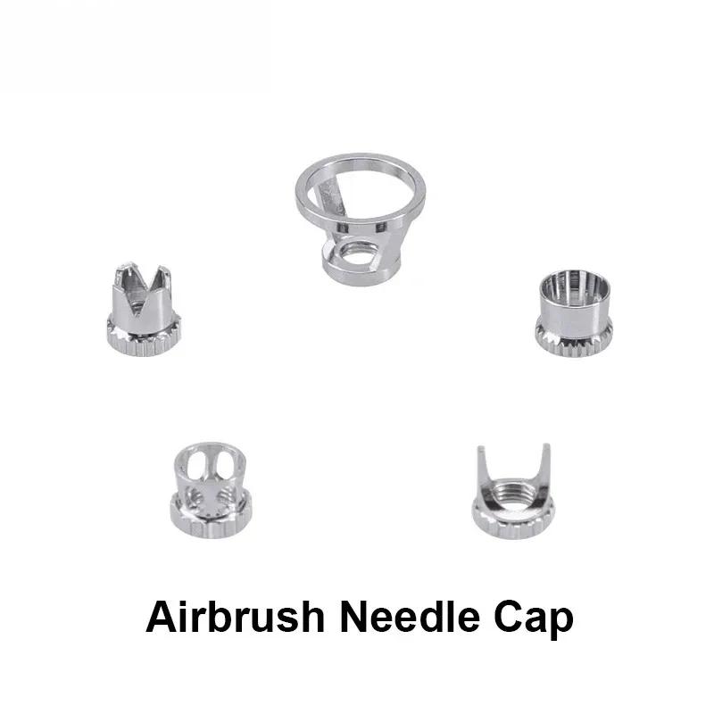 Airbrush Nozzle Needle Cap Accessories Normal/Crown/Tomahawk/Splatter Replacement Tool 5 Different Nozzle Cover Cap for Airbrush