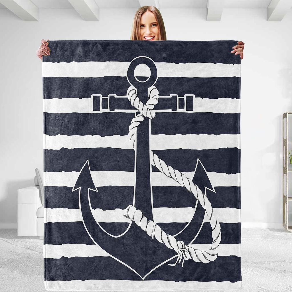 Anchor Digital Printed Blanket Flannel Blanket Office Travel Sofa Blanket Blanket