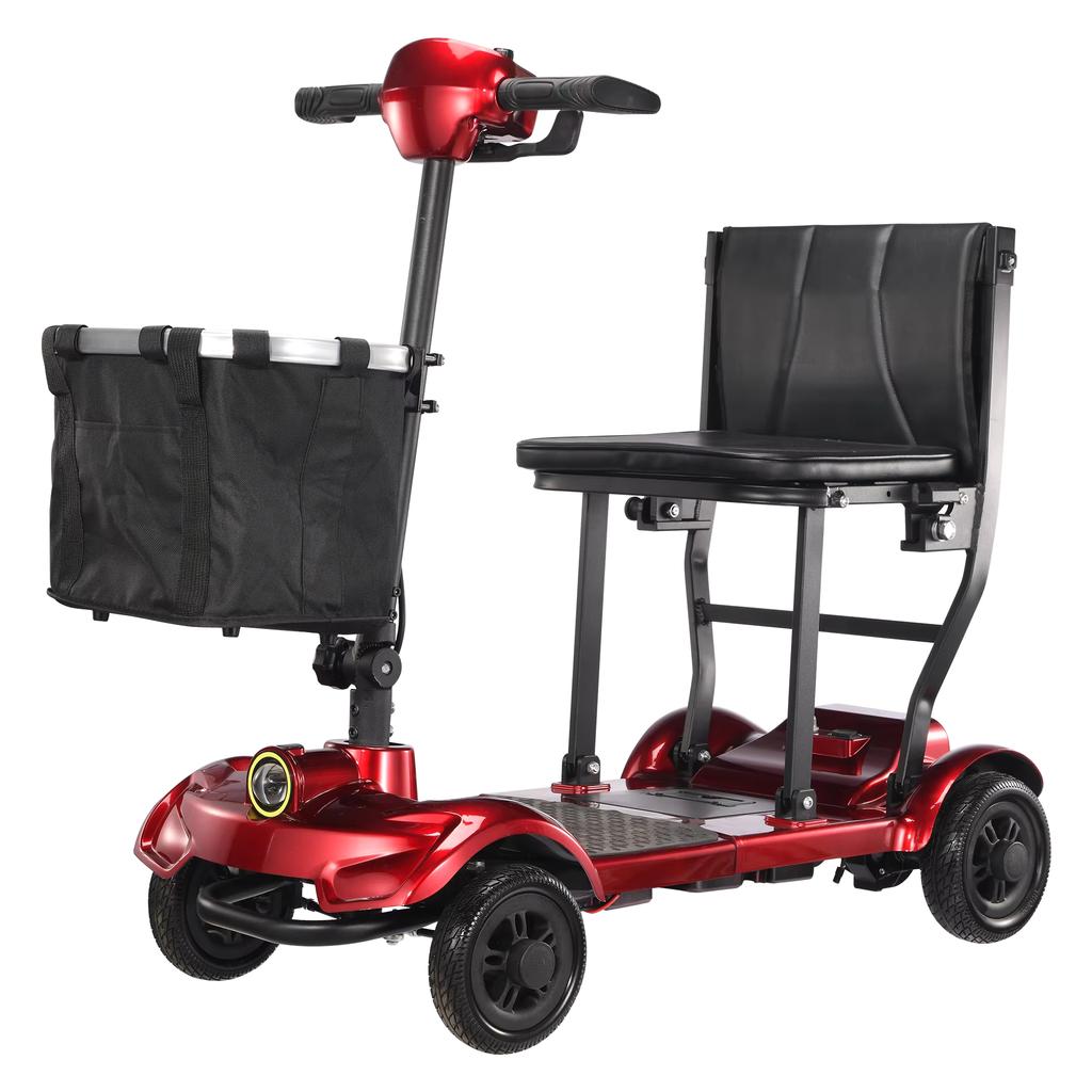 Jansno F1 Plus Mobility Scooter Red Lightweight Foldable 20-40KM Range