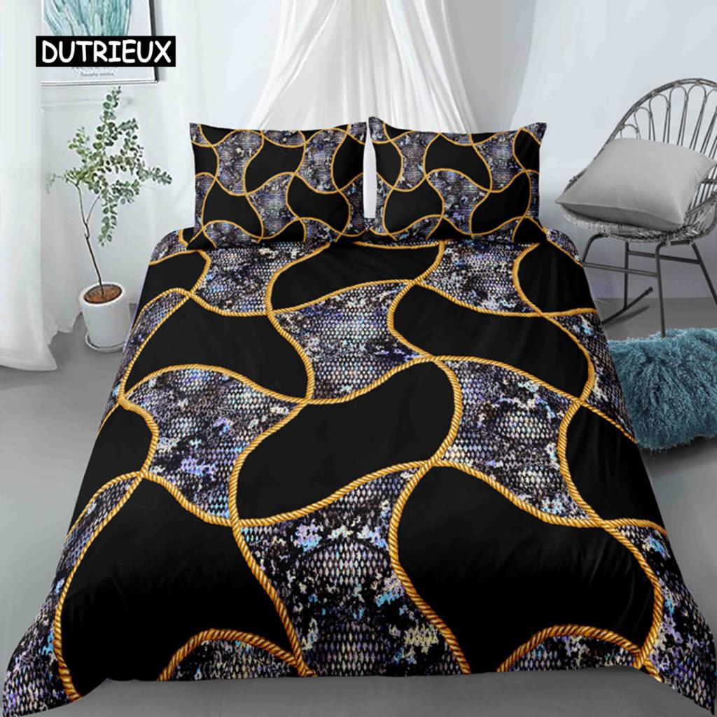 

Комплект пододеяльника Черное Золото Роскошный Европейский Стиль Винтажное Постельное Белье Размер Квин Кинг Для Девочки Женщины Украшение Спальни Комплекты Постельного Белья EU single(135x200cm)