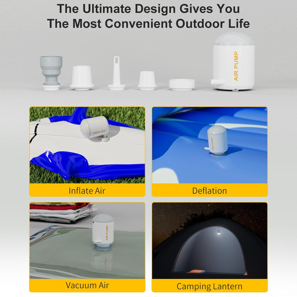 Portable Air Pump Cordless Electric Air Pump Quick Inflate Deflate for Pool Floats Air Mattress