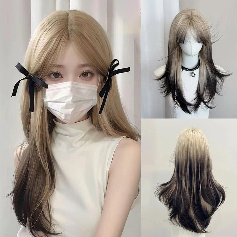 Synthetic Straight wigs 24 Inch Long Heat-Resistant Blue Wig For Women Halloween And Christmas New Year Carnival Music Festival