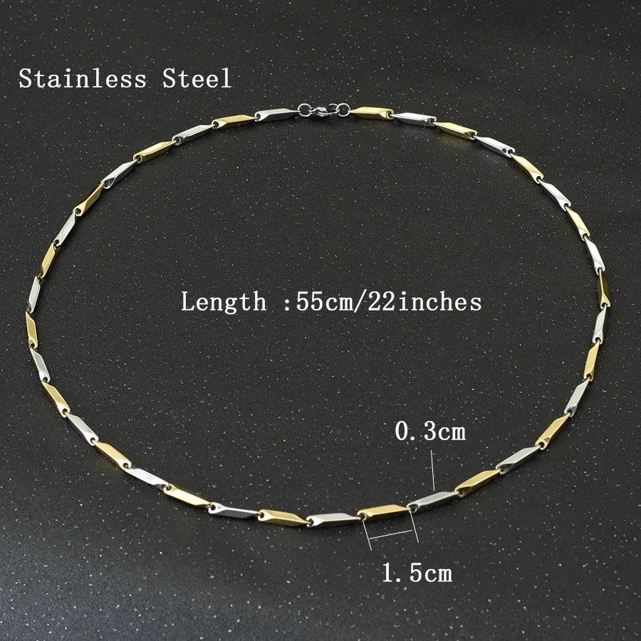 Noter New Stainless Steel Necklace For Men Hiphop Rock Chain Link Collar 4 Colors Punk Jewelry Erkek Kolye Accessories For Him