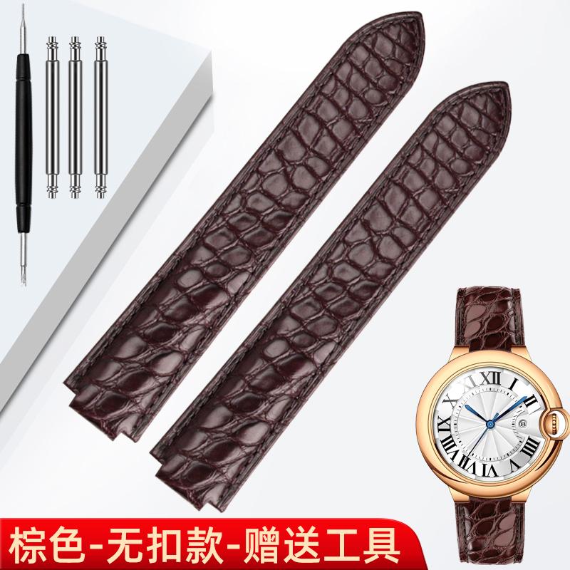 16 18 20 22m For Cartier blue balloon leather watchband Blue crocodile skin convex men women Folding buckle watch strap bracelet