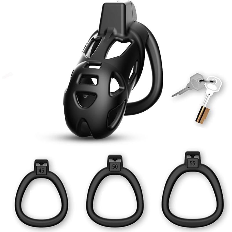 Male Penis Lock Chastity Cage with Lock 4 Different Sizes of Male Chastity Cage Device Cock Ring Penis Fetish Restrain Sex Toy