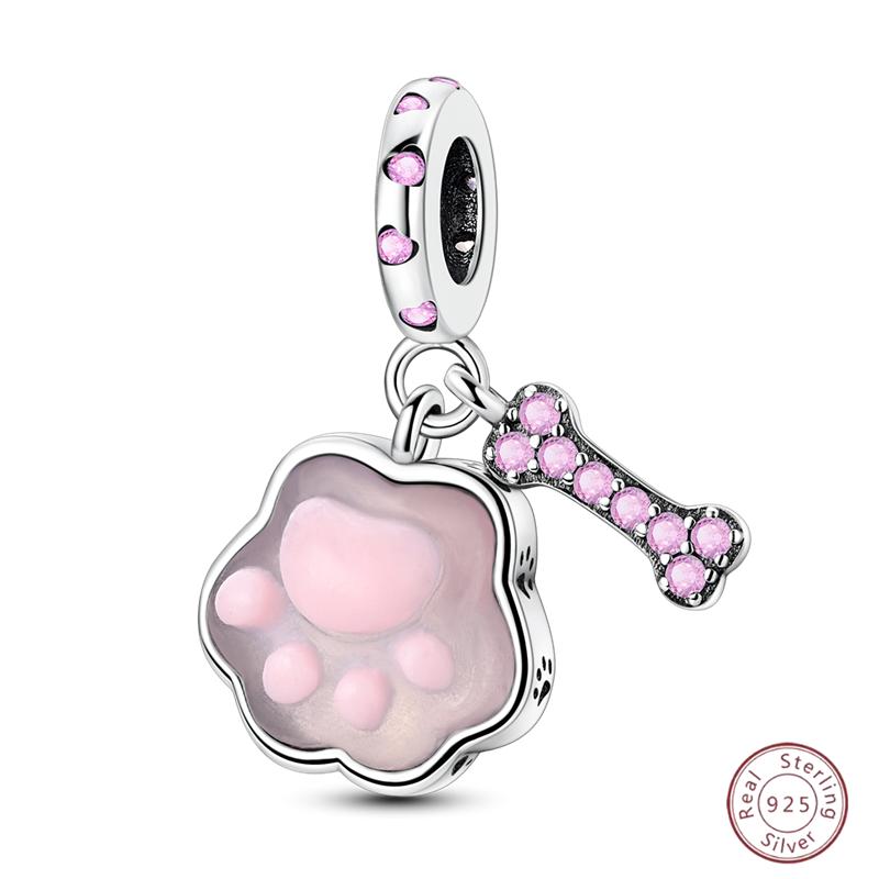 New Copper Charm Bead Mother'S Day Love Heart Family Charm Bead Pendant Fits Bracelet Womens Jewelry Gift