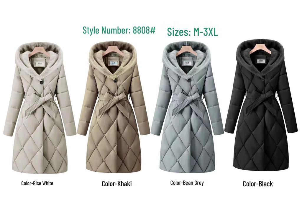 Women’s Long Over-the-Knee Cotton Coat - Winter Plus Size Fashion for Middle-Aged & Elderly