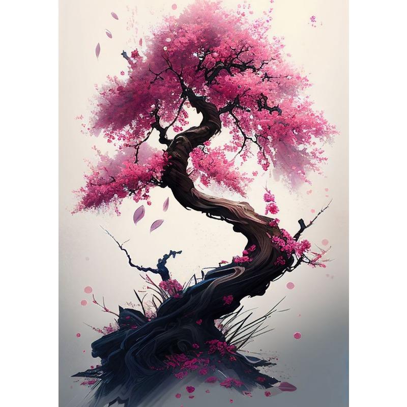 Japońska Sakura Sztuka Ścienna Plakat Druk Malarstwo na Płótnie Różowy Akwarelowy Kwiat Wiśni Estetyczne Obrazy do Dekoracji Salonu