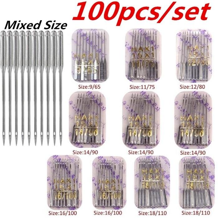12pcs Self threading easy thread sewing needles mixed sizes set