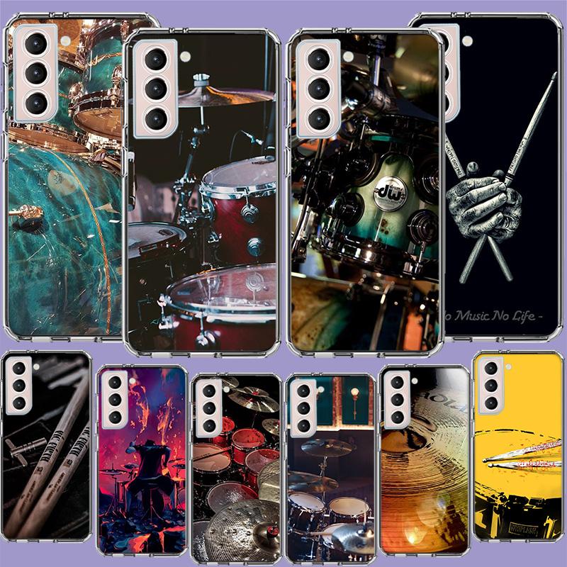 Musical Instrument Drum Rock Phone Case For Samsung Galaxy S25 Edge S24 S23 FE S21 S20 Plus S22 S26 Ultra Cover Clear Cases TPU