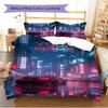 Name Custom Cyberpunk Pattern Bedding Set Quilt Cover Pillowcase Home Decor Gift (1 * Duvet Cover + 2 * Pillowcase, Without Core)