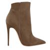 Fashion Women Leather Suede Ankle Boots Side Zipper Pointed Stiletto Heel Low Boots Solid Color Classic Simple Fashion Women Boots