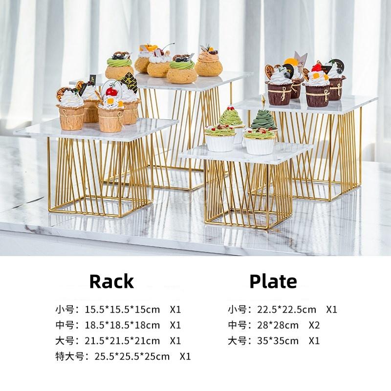 show exhibition Gold Shiny Cake rack sushi Snack Stand ceramic Plate Buffet Banquet Decor Wedding dessert table display holder
