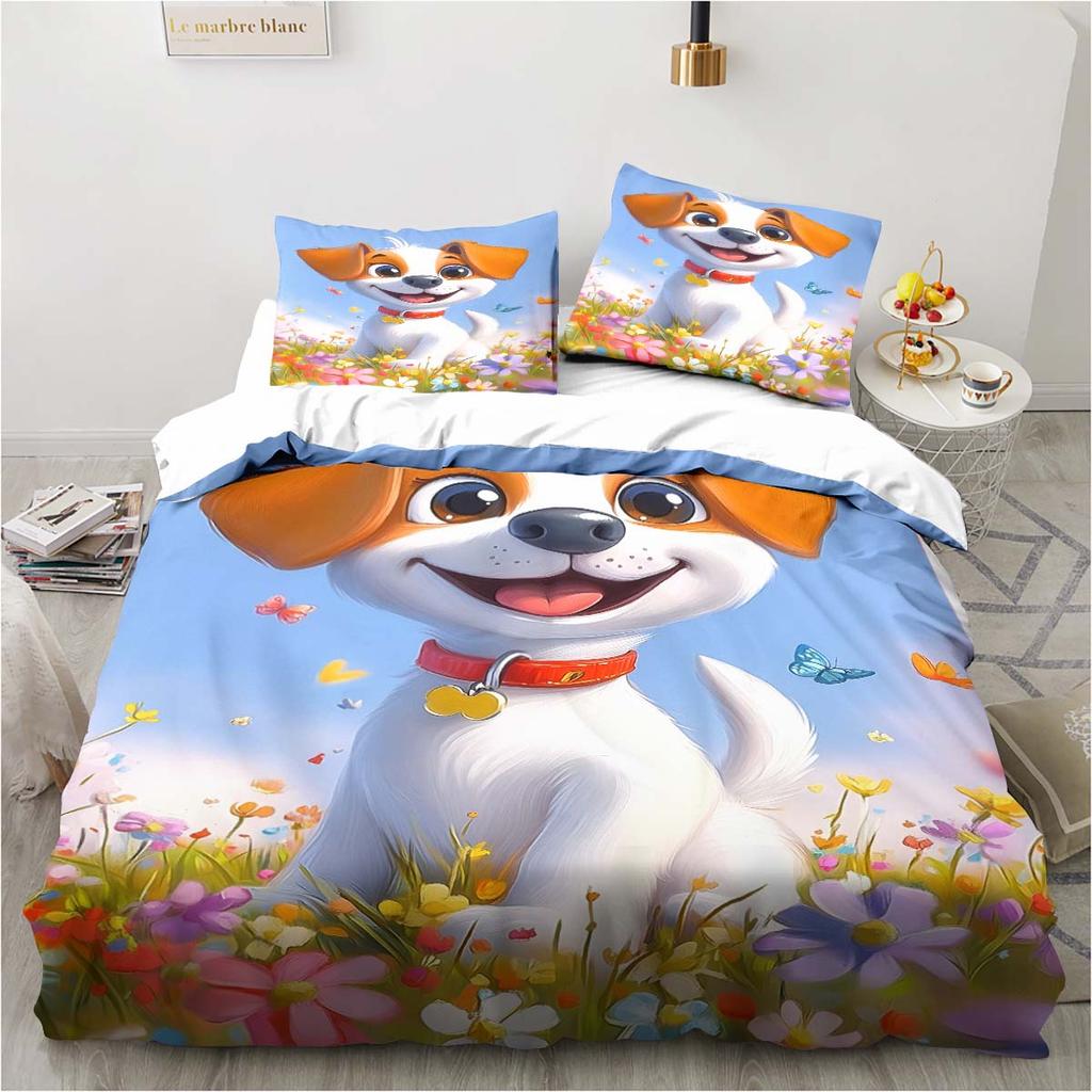 3D Bettwäscheset mit Hundemuster; Bulldog Schlafzimmer Zuhause Kissenbezug und Bettbezug King-Size Bettwäsche-Set für Kinderzimmer; Luxus
