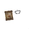Hand Carved Floral Glass Photo Frame with Lid Pumpkin Shaped Picture Holder Antique Tabletop Wall