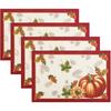 4/6/8Pcs Halloween Pumpkin Theme Placemats Festival Kitchen Linen Dinning Table Mats Decor Bowl Coffee Cup Pads Mats Home Decor