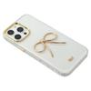 For iPhone 16 Pro Case Gold Bow Epoxy Design TPU+PC Phone Back Cover