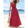 Europe, America 2026 Summer New Simple High Waist and Thin Casual Beach Vacation Suspender Dress