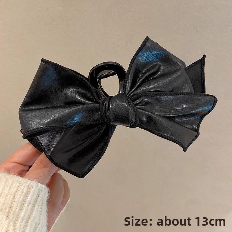 

Autumn and Winter Beauty Bow ClipBack of The Head Hair Clip Female Shark Clip Hair Accessory Headwear чорний
