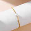 New Minimalist Single Imitation Pearl Bracelet Stainless Steel Hypoallergenic Chain Bead Bracelets Elegant Jewelry Gift for Her