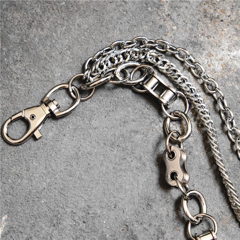 Unisex Spliced Metal Chain Pants Waist Accessory