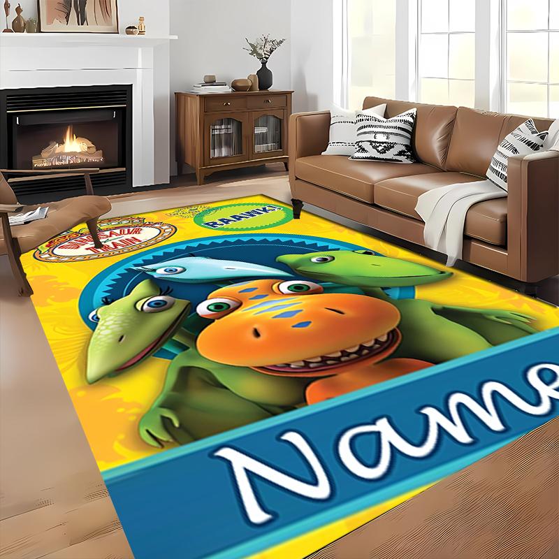 Custom Personalization Dinosaur Train Area Rug - Perfect For Kitchen, Bathroom,Laundry Room Decor Large Size Available,Gift All Seasons