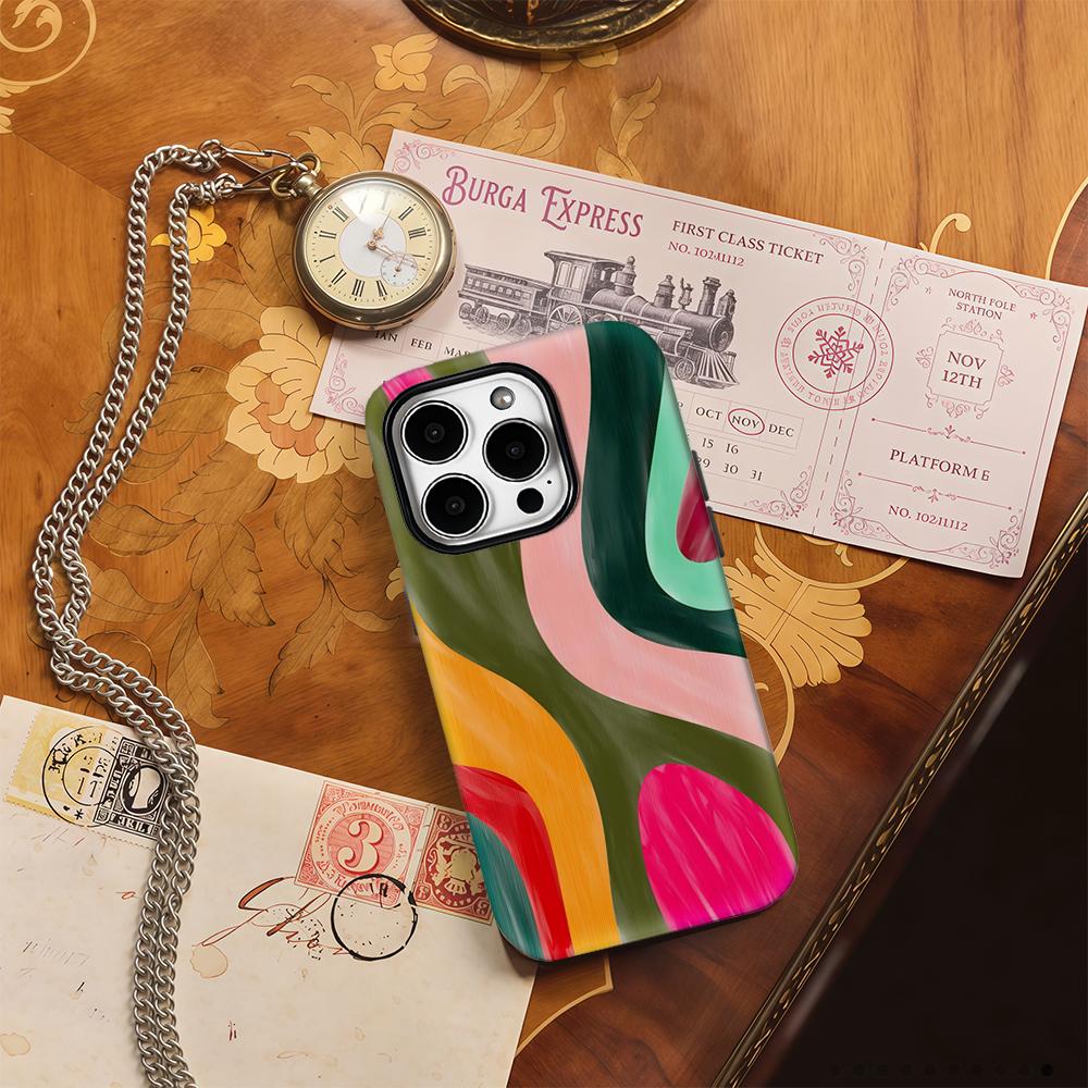 Vibrant Swirl Paint Phone Case for IPhone 17AIR 16E 16 15 14 13 12 11 17 Pro Max Plus Double-layer Back Cover