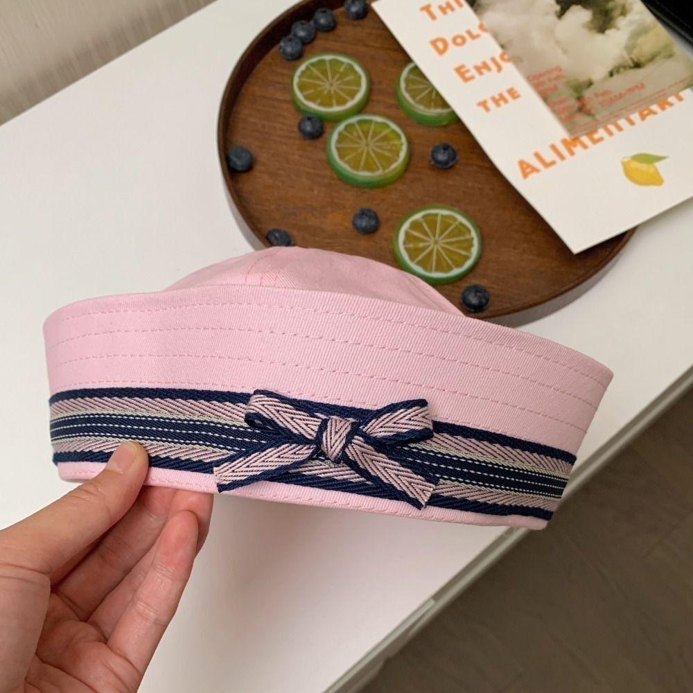 Japanese Women's Navy Hat Flip Brim Y2k Berets Fashion Bow Sailor Caps  Streetwear