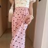 Cute Butterfly Plaid Pants Summer Thin Loose Breathable Casual Pants Versatile High Waist Thin Drape Trousers