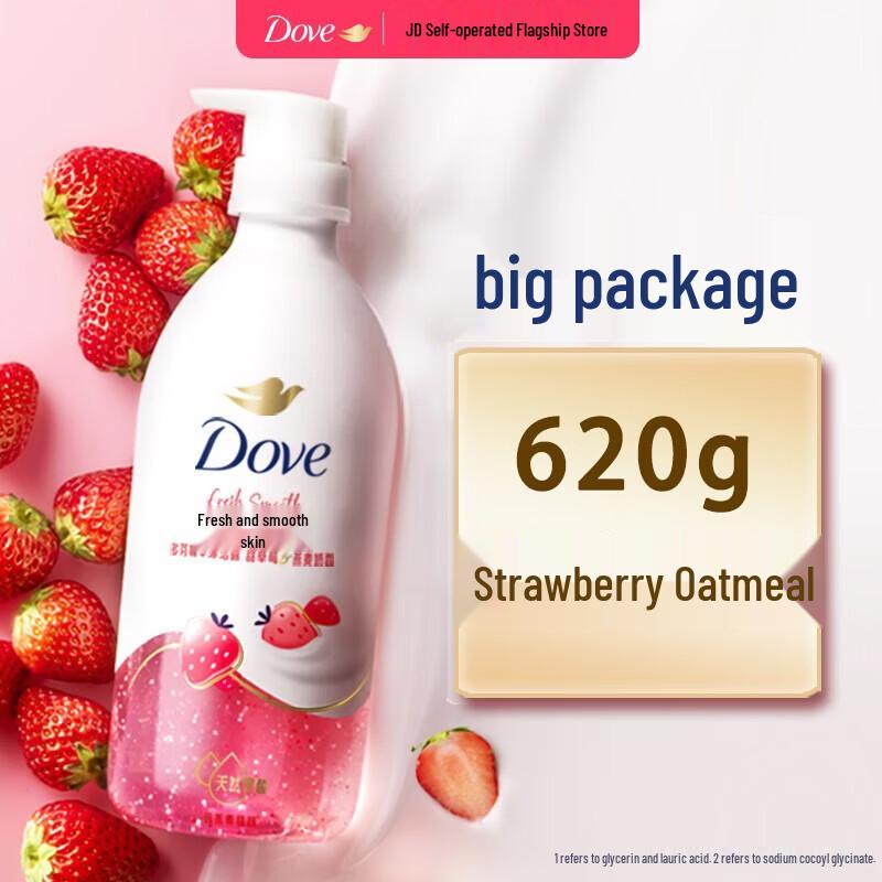 DOVE Гель для душа Essence Сладкая клубника и овсяное молоко 620 г