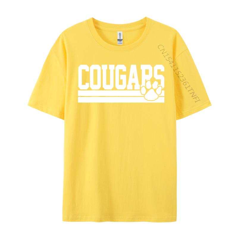 Cougars Schulsportgeist Europa Oberteile T-Shirts Für Erwachsene Baumwoll-Top T-Shirt Bedruckte Luxus-Designer-T-Shirts Vorherrschend