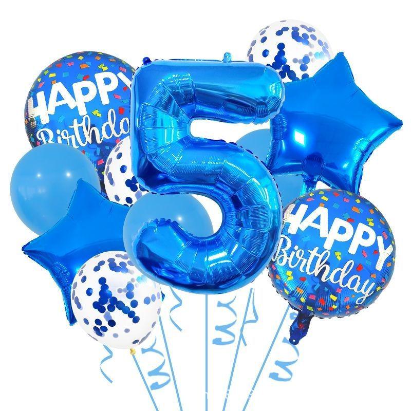 32" Blue Star Aluminum Foil Balloon Set for Birthday Party Decor