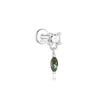 CANNER 1PC Natural Water Grass Horse Eye Zircon 925 Silver Piercing Earrings For Women Ins Simple Green Moss Earring