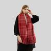 Wool blended high-end scarf Ankola red plaid scarf women's winter atmosphere versatile scarf