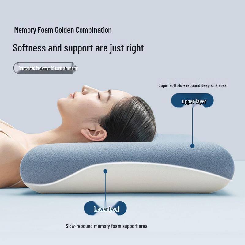 Memory Foam Neck Support Pillow for Deep, Comfortable Sleep 42x70cm