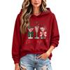 Women's Casual Christmas Print Hooded Top for Holiday and Winter Wear