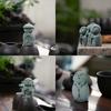 Kamenná socha Buddhy, malí buddhističtí mniši, tibetský buddhismus, figurky, zenová zahrada, meditace, domácí akvárium, dekorace